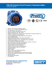 Thumbnail of document Manual - PD8-765 ProtEX-MAX Explosion-Proof Process and Temperature Meter